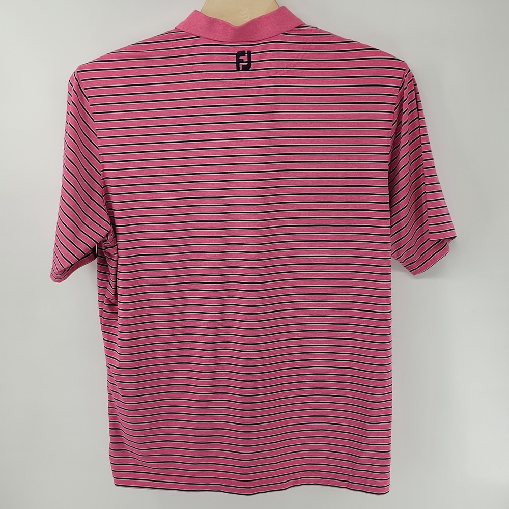 FootJoy‎ Polo Shirt Mens XXL Pink Striped Short Sleeve Golf Athletic Athletic - Picture 6 of 7